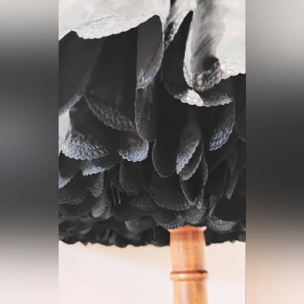 VINTAGE DOUBLE TIERED RUFFLED CRINOLINE - Picture 2 of 8